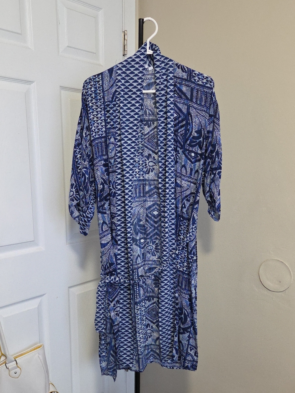 GAP Navy and White Printed Midi Kimono